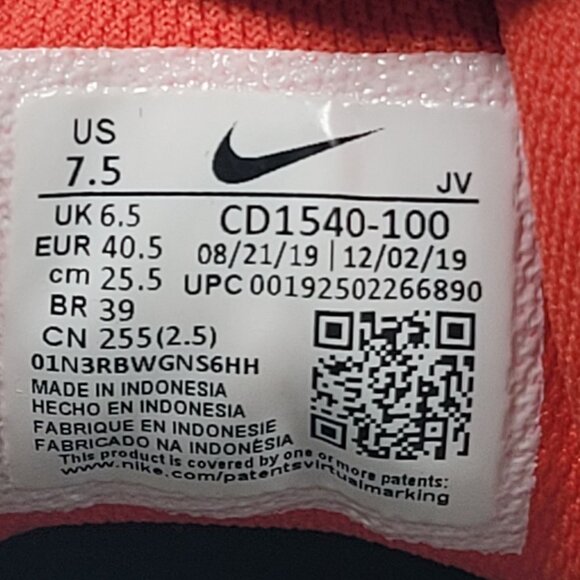 Nike Air Max IVO Men's White Red Running Shoes CD1540-100 US Size 7.5 - Picture 8 of 8